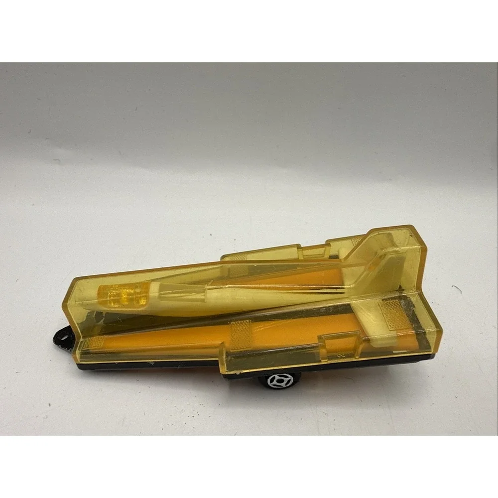 Vintage‎ Majorette Glider Trailer White Yellow Orange Made In France 1/52 RARE